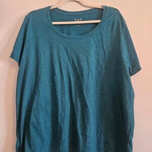 Maurices Teal T Shirt 1X Cotton Blend
